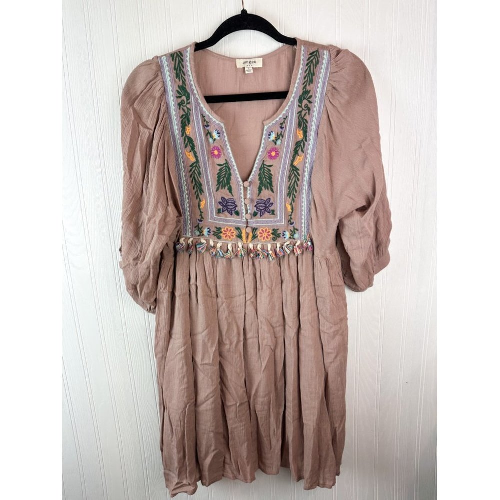Umgee boho Blush dress embroidered bodice size‎ small